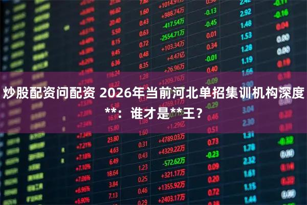 炒股配资问配资 2026年当前河北单招集训机构深度**：谁才是**王？